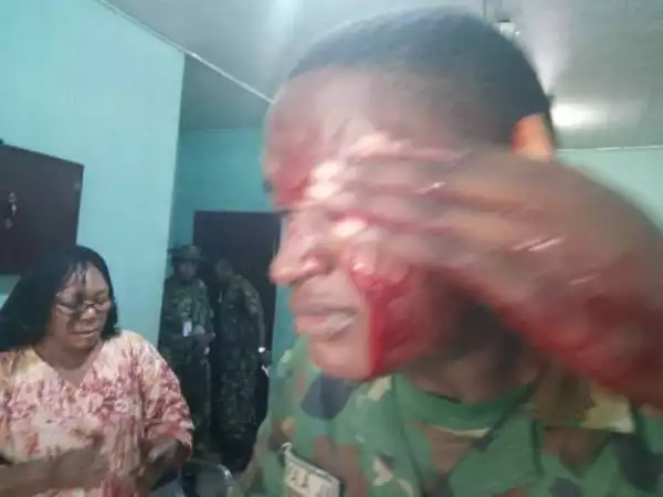 Wife Of Airforce Commodore Attacks Soldier With Machete In Port-Harcourt (Photo)
